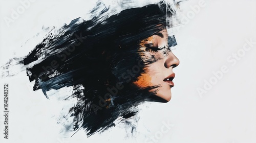A Brush stroke drawing illustrated person
