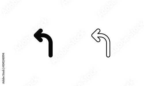 Left Arrow vector icon stock illustration