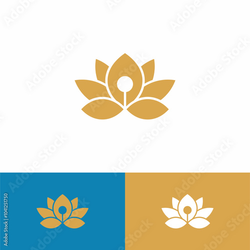 Lotus Flower Logo Design Vector