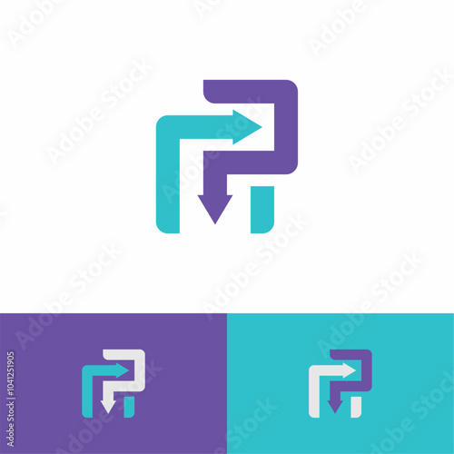 Letter M and P Monogram logo design vector