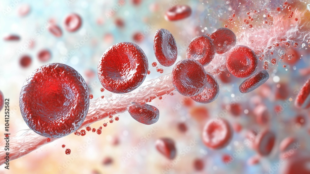 Fototapeta premium Blood cells and red blood cells. medical illustration. The concept of blood laboratory testing. 
