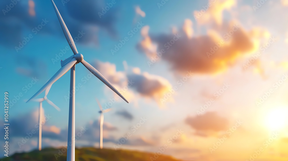 Obraz premium Harnessing renewable energy the role of wind turbines in sustainable development
