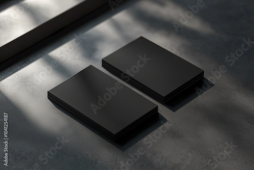 Black business card mockup on a dark background, a template for the design presentation of identity and branding