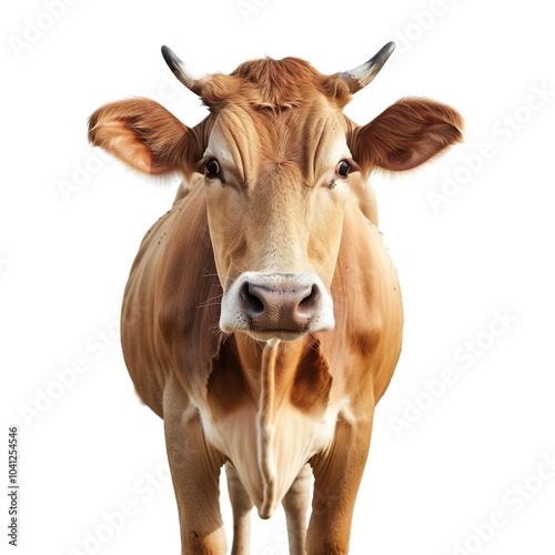 Brown cow isolated on white background