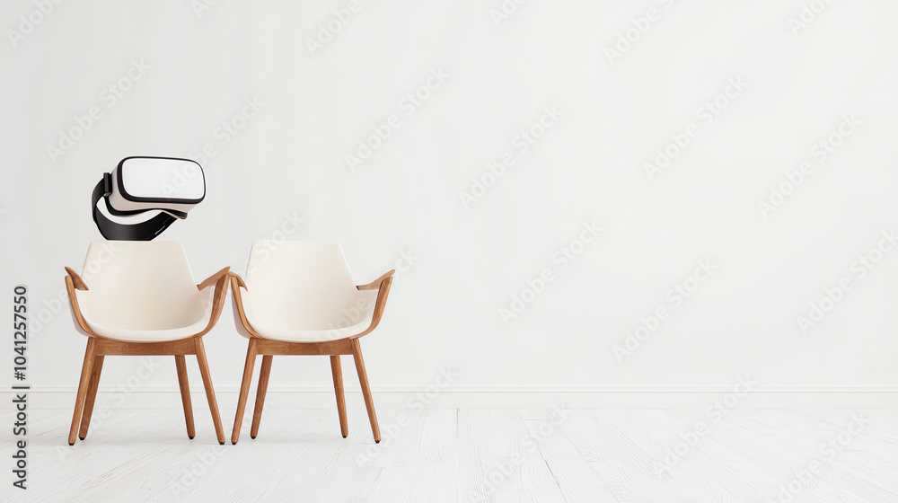Fototapeta premium Exploring the intersection of virtual reality and minimalist design in contemporary spaces