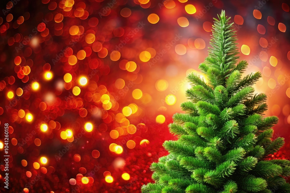 Eve 2024 New Year Winter Holiday Greeting Card with Bokeh and Christmas Tree Eve 2024 New Year Winter Holiday Greeting Card with Bokeh and Christmas Tree