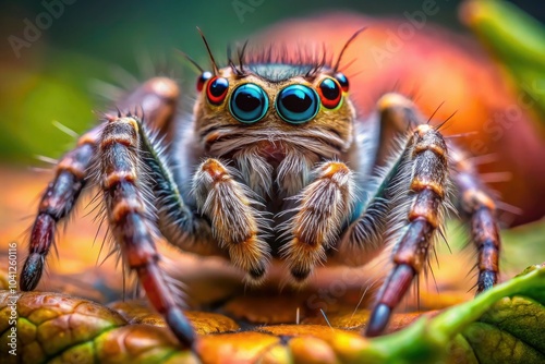 Evarcha Arcuata Jumping Spider Close-Up in Nature | Minimalist Wildlife Photography