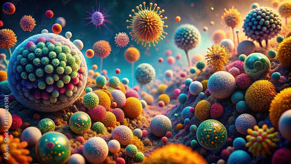 Experience the captivating world of microscopic pathogens through stunning 3D visualizations, presenting generative AI photography that artfully transforms science into a symphony of beauty. Experience the captivating world of microscopic pathogens through stunning 3D visualizations, presenting generative AI photography that artfully transforms science into a symphony of beauty.