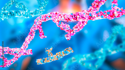 Fototapeta Naklejka Na Ścianę i Meble -  Genetic engineering, GMO and Gene manipulation, DNA gene editing,  CRISPR-Cas9 gene editing tool
