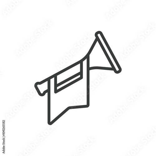 Success trumpet, in line design. Success, trumpet, victory, celebration, achievement, triumph on white background vector. Success trumpet editable stroke icon