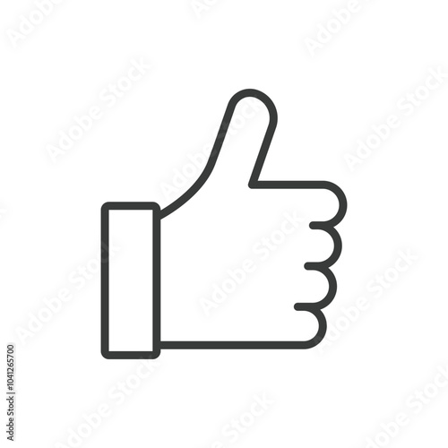 Thumbs Up, in line design. Thumbs up, approval, agreement, like, positive, feedback, success on white background vector. Thumbs Up editable stroke icon