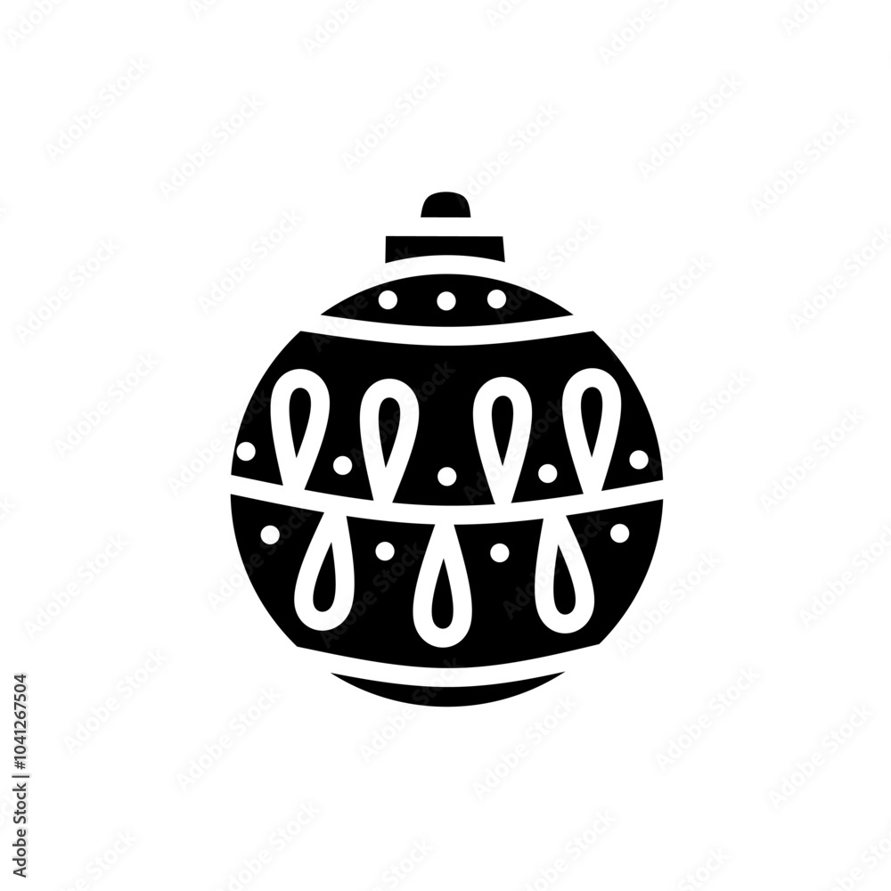 Obraz premium Hanging Light Icon for Christmas and New Year Decoration, Decorative Light Bulb Filled Icon, Hanging Light Bulb Flat Icon
