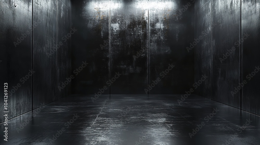 Dark Grunge Room with Textured Walls and Floor Dark Grunge Room with Textured Walls and Floor