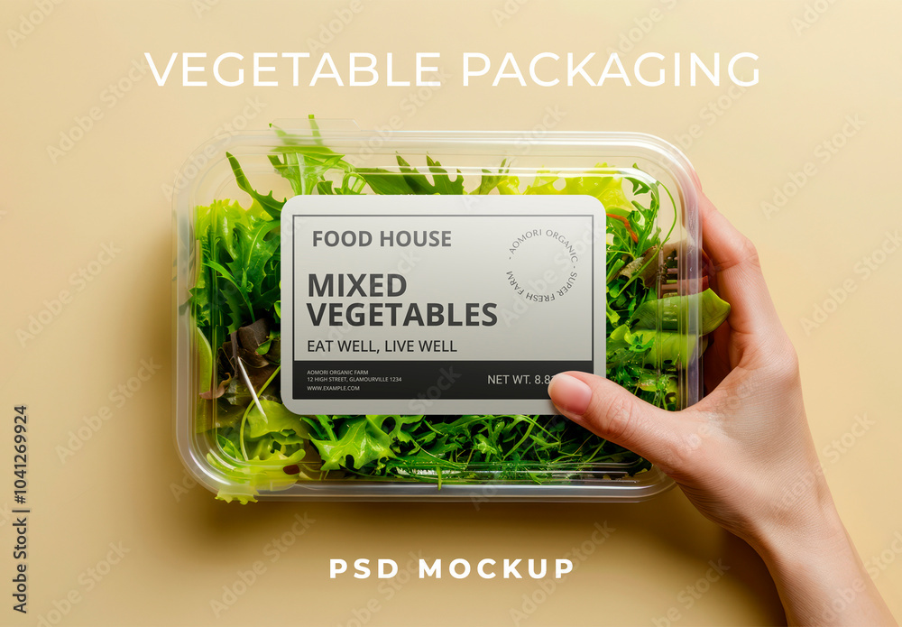 Salad Packaging Mockup With Generative AI Stock Template | Adobe Stock