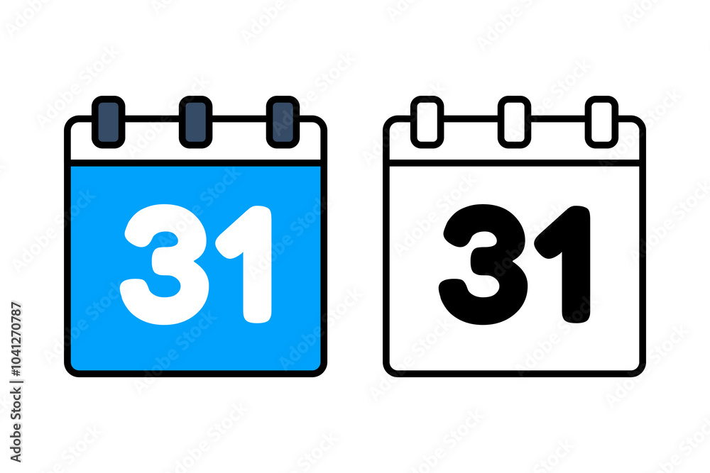 Minimalist icon calendar object cartoon, sticker flat vector