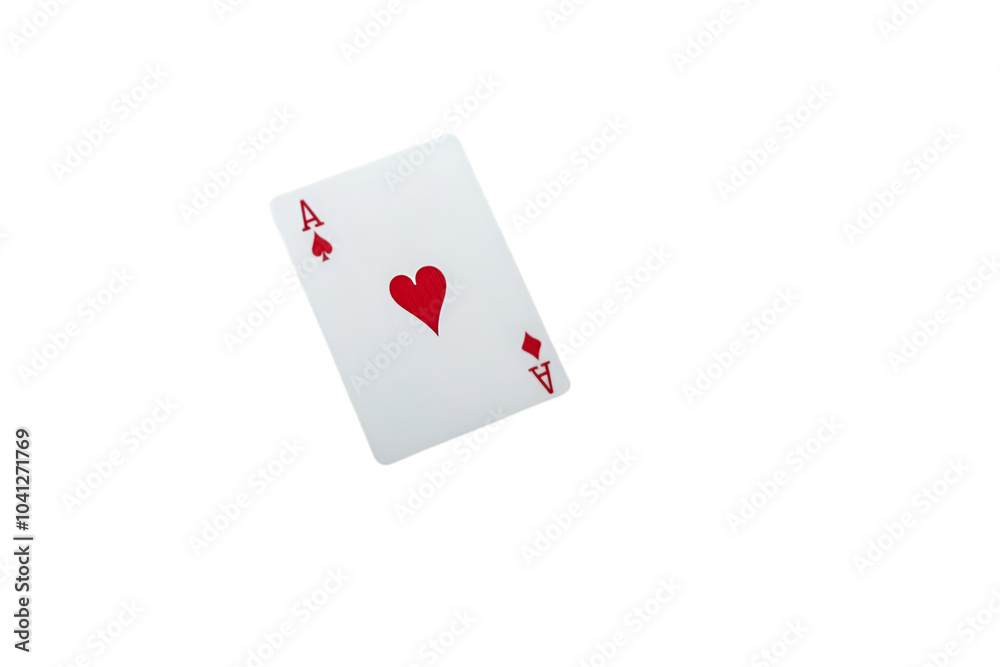 Playing card with heart symbol on white background transparent background Playing card with heart symbol on white background transparent background