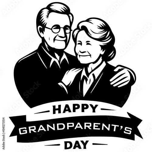 Grandparents Day Silhouette Vector Illustration