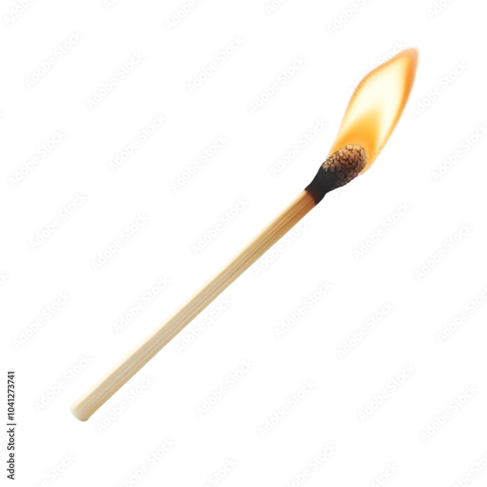 Burning matchstick on a black background transparent background Burning matchstick on a black background transparent background