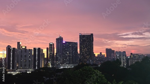 Canvas Print kuala lumpur city skyline at sunset