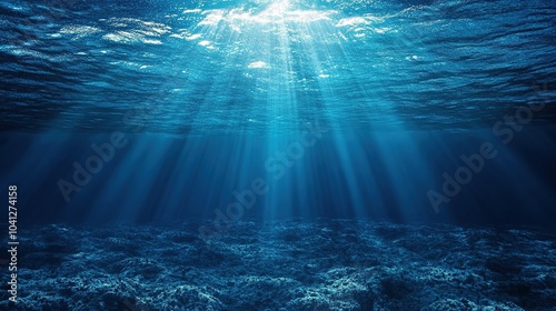 Serene Underwater Rays with Soft Blue Tones