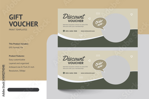 Food Restaurant Burger Gift Voucher Design Template