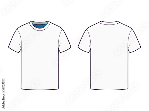 Realistic Vector TShirt Mockup Front and Back View