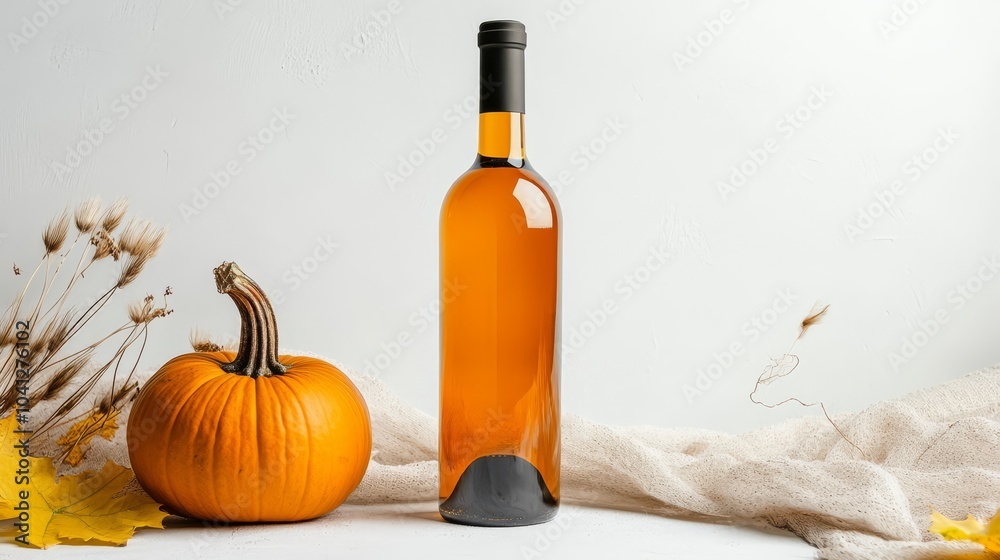 Naklejka premium Autumn Wine and Pumpkin