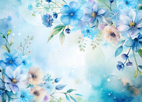 Express heartfelt gratitude with this elegant blue floral waterc photo