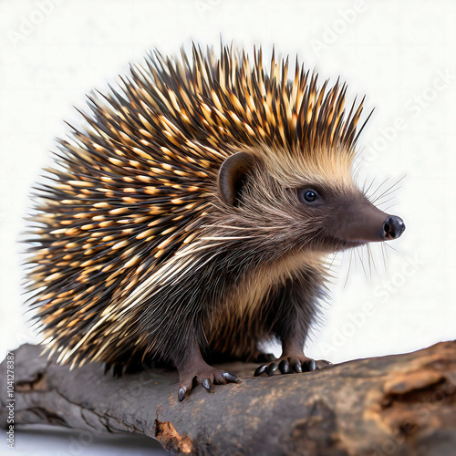 Australian echidna on a white background illustration