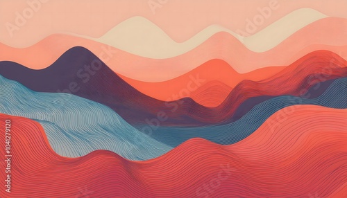 a colorful sunset in the retro color background