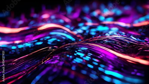 Exploring Vibrant Patterns of Light and Color in Abstract Digital Art at Night