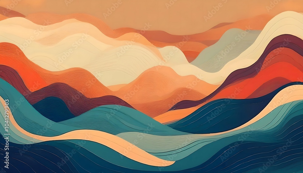 Fototapeta premium a colorful sunset in the retro color background