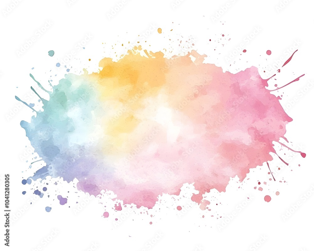 Obraz premium Vibrant Watercolor Splash Frame in Pastel Tones for Whimsical Design