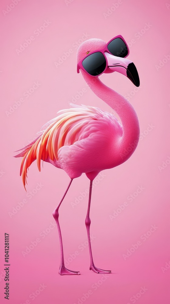 Fototapeta premium Stylish Pink Flamingo