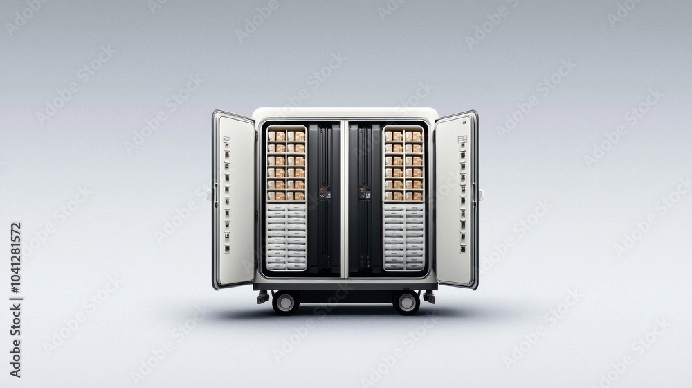 Obraz premium Revolutionary patient transport cabinet featuring advanced l hqscale technology for enhanced medical logistics efficiency