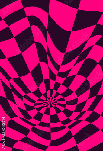 Psychedelic checkerboard poster