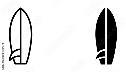 Surfboards icon set. Surfing sign on white background