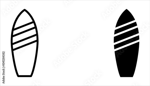Surfboards icon set. Surfing sign on white background