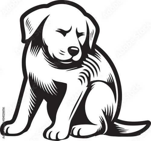 Labrador rottweiler dog vector