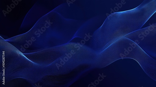 Abstract Blue Wave Patterns of Light and Motion