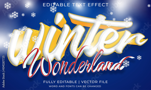 Winter Wonderland Editable Text Effect with Snowflakes