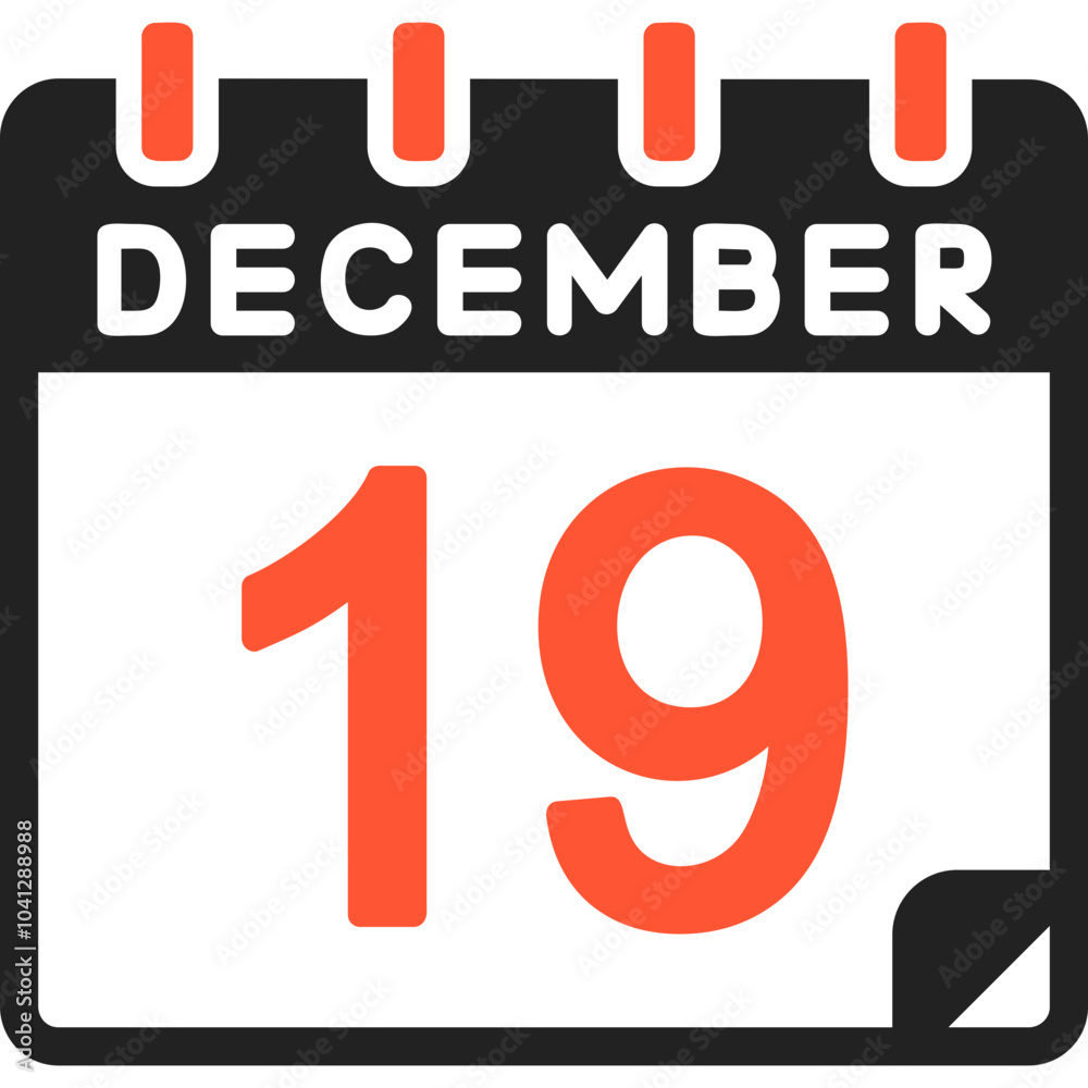 19 December Vector Icon Design 19 December Vector Icon Design