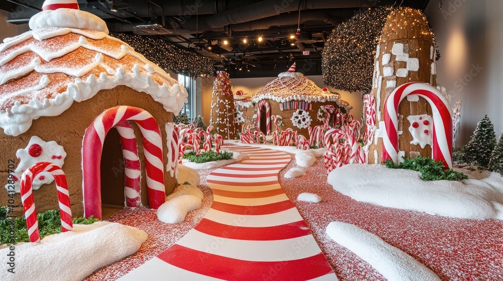 Naklejka premium Whimsical Candy Wonderland Pathway