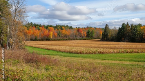 Autumn Landscape with Colorful Foliage