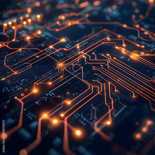 Glowing Electric Circuit Board the Heartbeat of Modern Technology