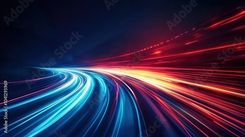 Vibrant Light Trails on Dark Background