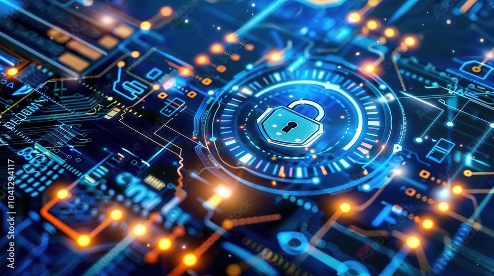 Modern Network Security Interface: Intricate Cyber Defenses, Encrypted Data Streams, Neon Cityscape Backdrop Modern Network Security Interface: Intricate Cyber Defenses, Encrypted Data Streams, Neon Cityscape Backdrop