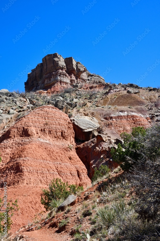 Fototapeta premium Red rock formations in Palo Duro Canyon, Texas.