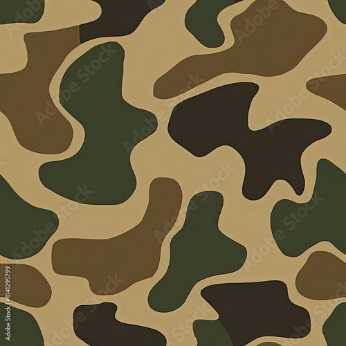Retro Old School Duck Hunting Camouflage, Seamless Camo Pattern Texture