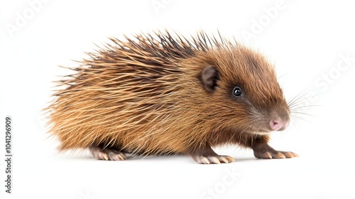 porcupine the white background